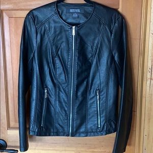Kenneth Cole Reaction Black Faux Leather Jacket